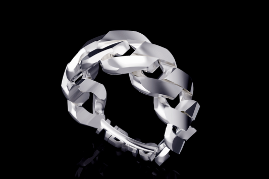 “NDAG” Cuban Silver Ring