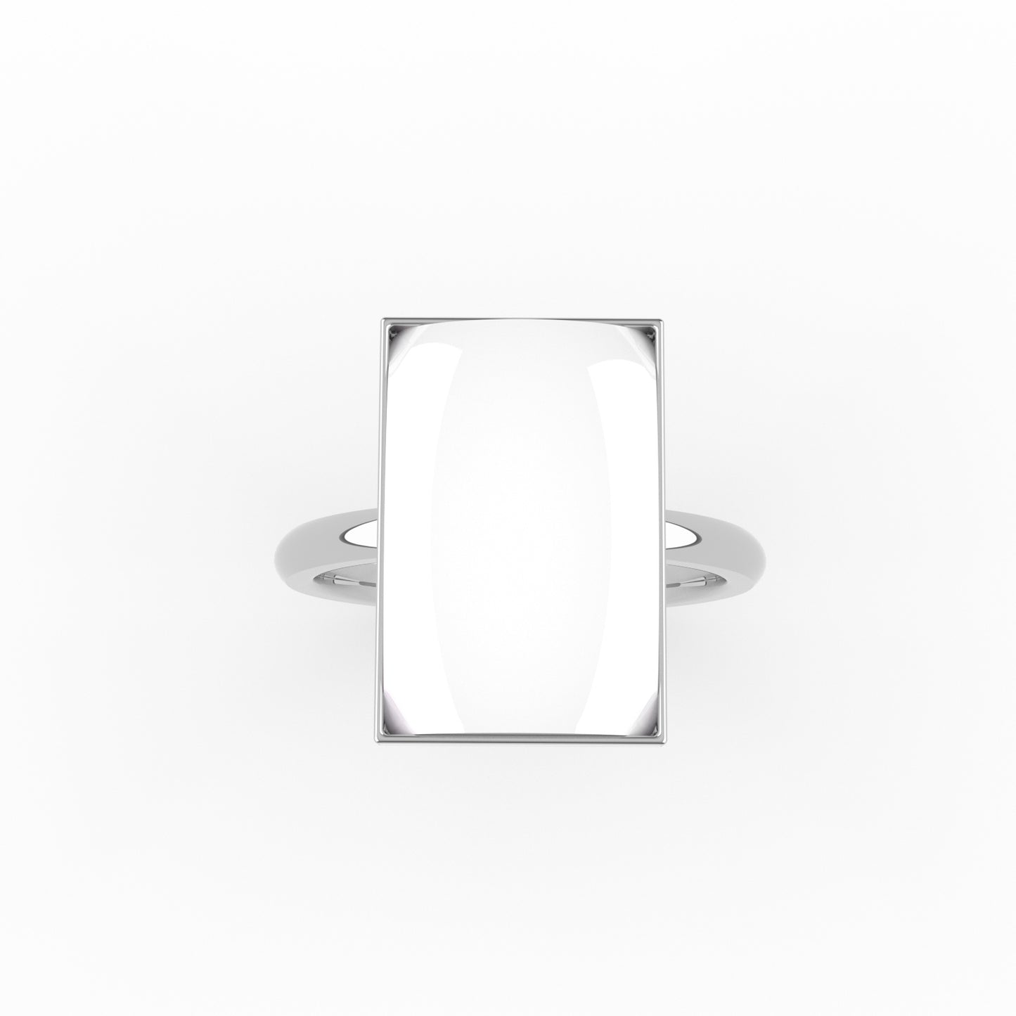 Emerald Cut Breastmilk Ring – 18K White Gold
