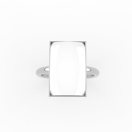 Breastmilk Ring, Emerald Cut – 18K White Gold