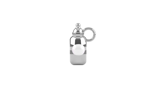 Breastmilk Bottle Pendant – 18K White Gold