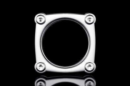 “NDAG” Mini MAC Square Silver Ring