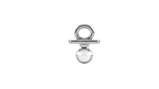 Breastmilk Pacifier Pendant – 18K White Gold