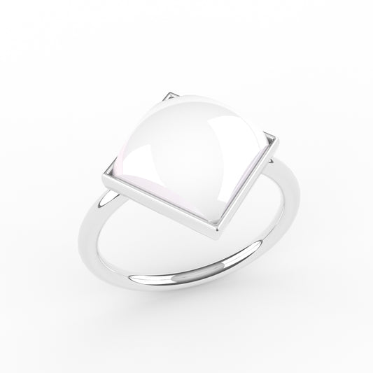 Princess Cut Breastmilk Ring (18K Gold)