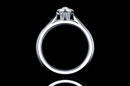 “NDAG” Pear Halo Setting 18K Gold Diamond Engagement Ring