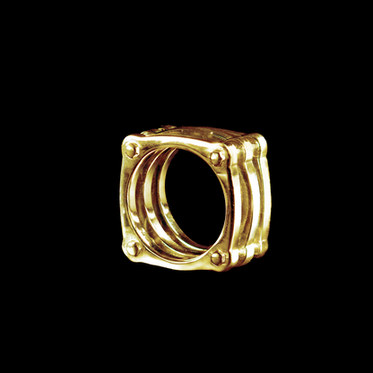 “NDAG” Big MAC Square Gold Ring