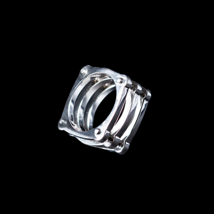 “NDAG” Big MAC Square Silver Ring