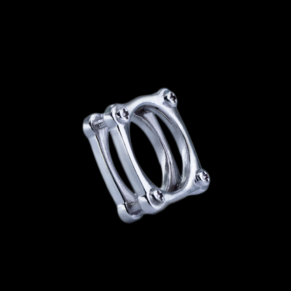 “NDAG” Mini MAC Square Silver Ring