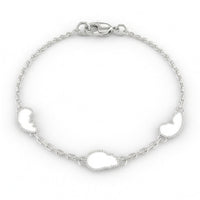 Trimester Ultrasound Bracelet in 18K white gold, three-charm product shot
